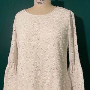 White long bell sleeved blouse